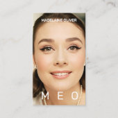 Foto Monogram Eenvoudig Elegant Visitekaartje (Voorkant)