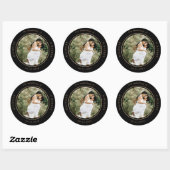 foto monogram elegant bruiloft klassieke ronde sti ronde sticker (Vel)