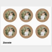 foto monogram elegant bruiloft klassieke ronde sti ronde sticker (Vel)