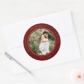 foto monogram elegant bruiloft klassieke ronde sti ronde sticker (Envelop)