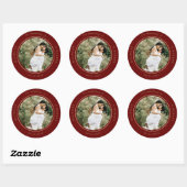 foto monogram elegant bruiloft klassieke ronde sti ronde sticker (Vel)