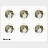 foto monogram elegant bruiloft klassieke ronde sti sticker (Vel)