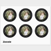 foto monogram elegante bruiloft ronde sticker (Vel)