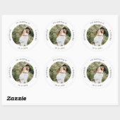 foto monogram elegante bruiloft ronde sticker (Vel)