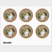 foto monogram elegante bruiloft ronde sticker (Vel)