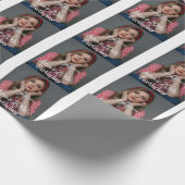 Foto monogram gelukkig 20ste verjaardag grijs wit  cadeaupapier (Hoek)
