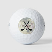 Foto Monogram Initialen Moederdag Gift Golfballen (Voorkant)