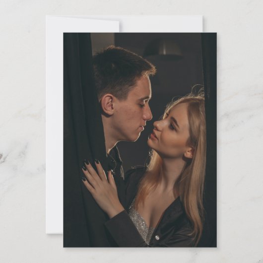 Foto monogram minimalistische QR code bruiloft Save The Date (Achterkant)