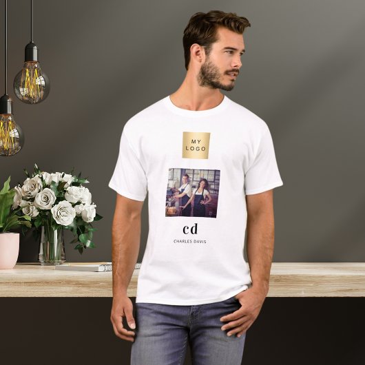 Foto monogram naam logo business t-shirt