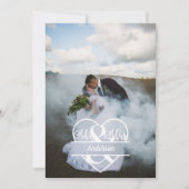 Foto Monogram Personaliseer Huwelijk Bedankkaart (Voorkant)