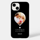 Foto: Monogram Romantic Heart Coodinates Modern Case-Mate iPhone Case (Achterkant)