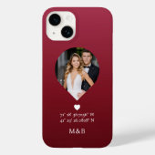 Foto: Monogram Romantic Heart Coodinates Modern Case-Mate iPhone Case (Achterkant)