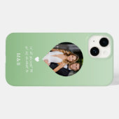 Foto: Monogram Romantic Heart Coodinates Modern Case-Mate iPhone Case (Achterkant (horizontaal))