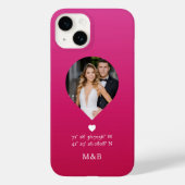 Foto: Monogram Romantic Heart Coodinates Modern Case-Mate iPhone Case (Achterkant)