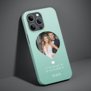 Foto: Monogram Romantic Heart Coodinates Modern Case-Mate iPhone 14 Hoesje