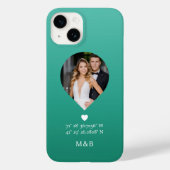 Foto: Monogram Romantic Heart Coodinates Modern Case-Mate iPhone Case (Achterkant)