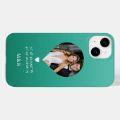 Foto: Monogram Romantic Heart Coodinates Modern Case-Mate iPhone Case (Achterkant (horizontaal))