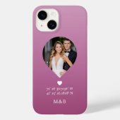 Foto: Monogram Romantic Heart Coodinates Modern Case-Mate iPhone Case (Achterkant)