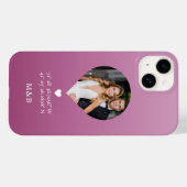 Foto: Monogram Romantic Heart Coodinates Modern Case-Mate iPhone Case (Achterkant (horizontaal))