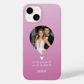 Foto: Monogram Romantic Heart Coodinates Modern Case-Mate iPhone Case (Achterkant)