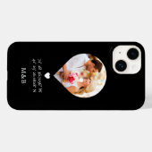 Foto Monogram Romantisch Hart Coodinaten Modern Case-Mate iPhone Case (Achterkant (horizontaal))