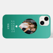 Foto Monogram Romantisch Hart Coodinaten Modern Case-Mate iPhone Case (Achterkant (horizontaal))