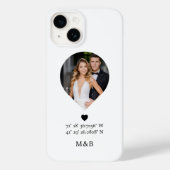 Foto Monogram Romantisch Hart Coördinaten Modern Case-Mate iPhone Case (Achterkant)