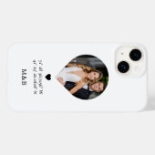 Foto Monogram Romantisch Hart Coördinaten Modern Case-Mate iPhone Case (Achterkant (horizontaal))