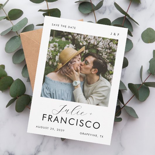 foto Monogram Romantische bruiloft Save The Date