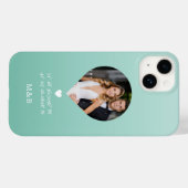 Foto Monogram Romantische Hart Coodinaten Modern Case-Mate iPhone Case (Achterkant (horizontaal))