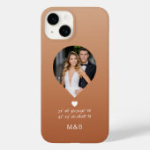 Foto Monogram Romantische Hart Coördinaten Modern Case-Mate iPhone Case (Achterkant)