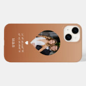 Foto Monogram Romantische Hart Coördinaten Modern Case-Mate iPhone Case (Achterkant (horizontaal))