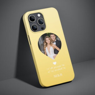 Foto Monogram Romantische Hart Coördinaten Modern Case-Mate iPhone 14 Hoesje