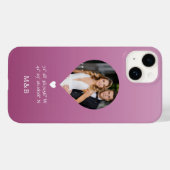 Foto Monogram Romantische Hart Coördinaten Modern Case-Mate iPhone Case (Achterkant (horizontaal))