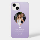 Foto Monogram Romantische Hart Coördinaten Modern Case-Mate iPhone Case (Achterkant)