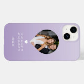 Foto Monogram Romantische Hart Coördinaten Modern Case-Mate iPhone Case (Achterkant (horizontaal))