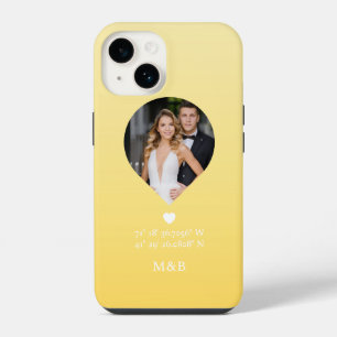Foto Monogram Romantische Hart Coördinaten Modern iPhone 14 Hoesje