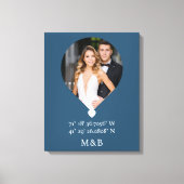 Foto Monogram Romantische Hartcoördinaten Modern Canvas Afdruk (Voorkant)