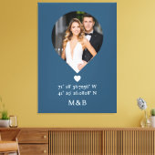 Foto Monogram Romantische Hartcoördinaten Modern Canvas Afdruk (Insitu (Woonkamer))