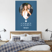 Foto Monogram Romantische Hartcoördinaten Modern Canvas Afdruk (Insitu (Slaapkamer))