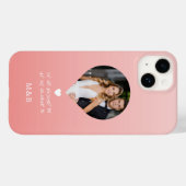 Foto Monogram Romantische Hartcoördinaten Modern Case-Mate iPhone Case (Achterkant (horizontaal))
