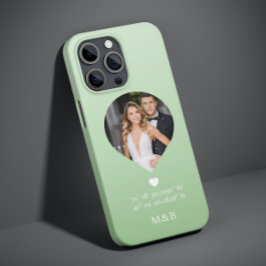 Foto Monogram Romantische Hartcoördinaten Modern Case-Mate iPhone 14 Hoesje