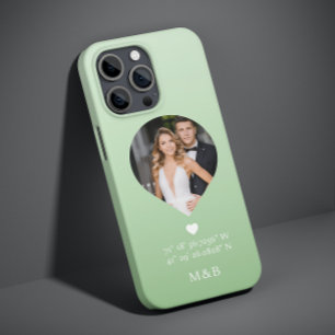 Foto Monogram Romantische Hartcoördinaten Modern Case-Mate iPhone 14 Hoesje