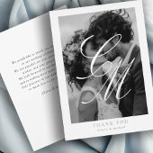 Foto-Monogram, Roos-Goud-Folie, BEDANKT! Folie Uitnodiging