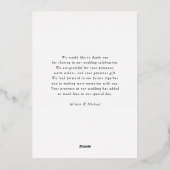 Foto, Monogram, Roos-Goud-Folie, "Dank u" Folie Uitnodiging (Achterkant)