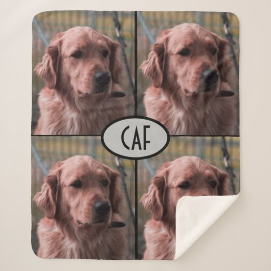 Foto Monogram Voeg je eigen Afbeeldingen toe Sherp Sherpa Deken (Voorkant)