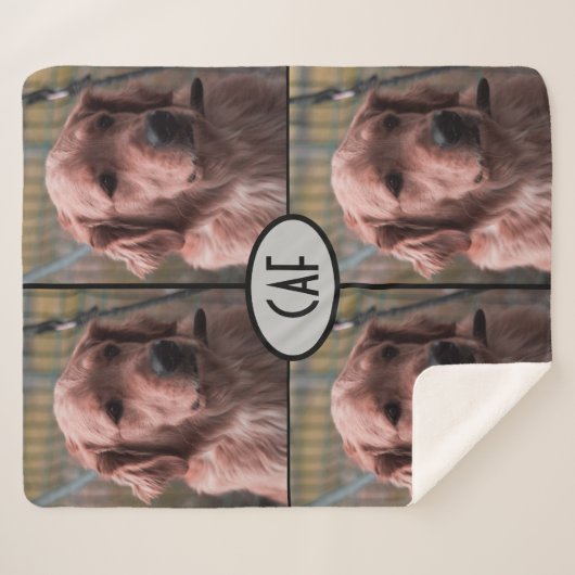 Foto Monogram Voeg je eigen Afbeeldingen toe Sherp Sherpa Deken (Voorkant (horizontaal))