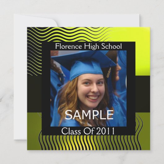 FOTO-MONOGRAM VOOR STYLISCH WAVEL, zwart-geel Kaart (Voorkant)