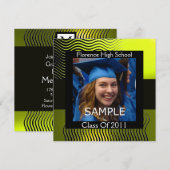 FOTO-MONOGRAM VOOR STYLISCH WAVEL, zwart-geel Kaart (Voorkant / Achterkant)