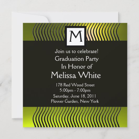 FOTO-MONOGRAM VOOR STYLISCH WAVEL, zwart-geel Kaart (Achterkant)